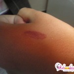 Avon Glazewear Spark Lip Gloss Rave when Applied on hand