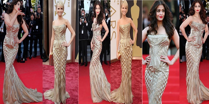 Aishwarya Rai and Kristin Chenoweth in Roberto Cavalli