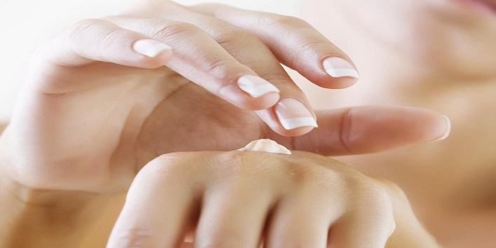 applying hand cream