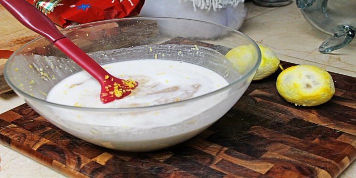 Lemon juice, honey, and milk cream